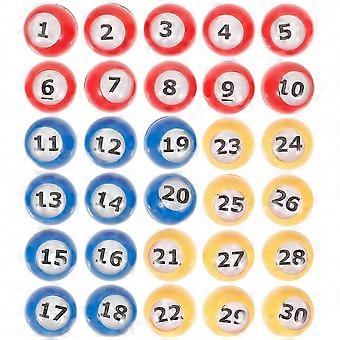 30-Pack Plastic Numbered Replacement Number Balls, Bingo & Lottery Game Props Set