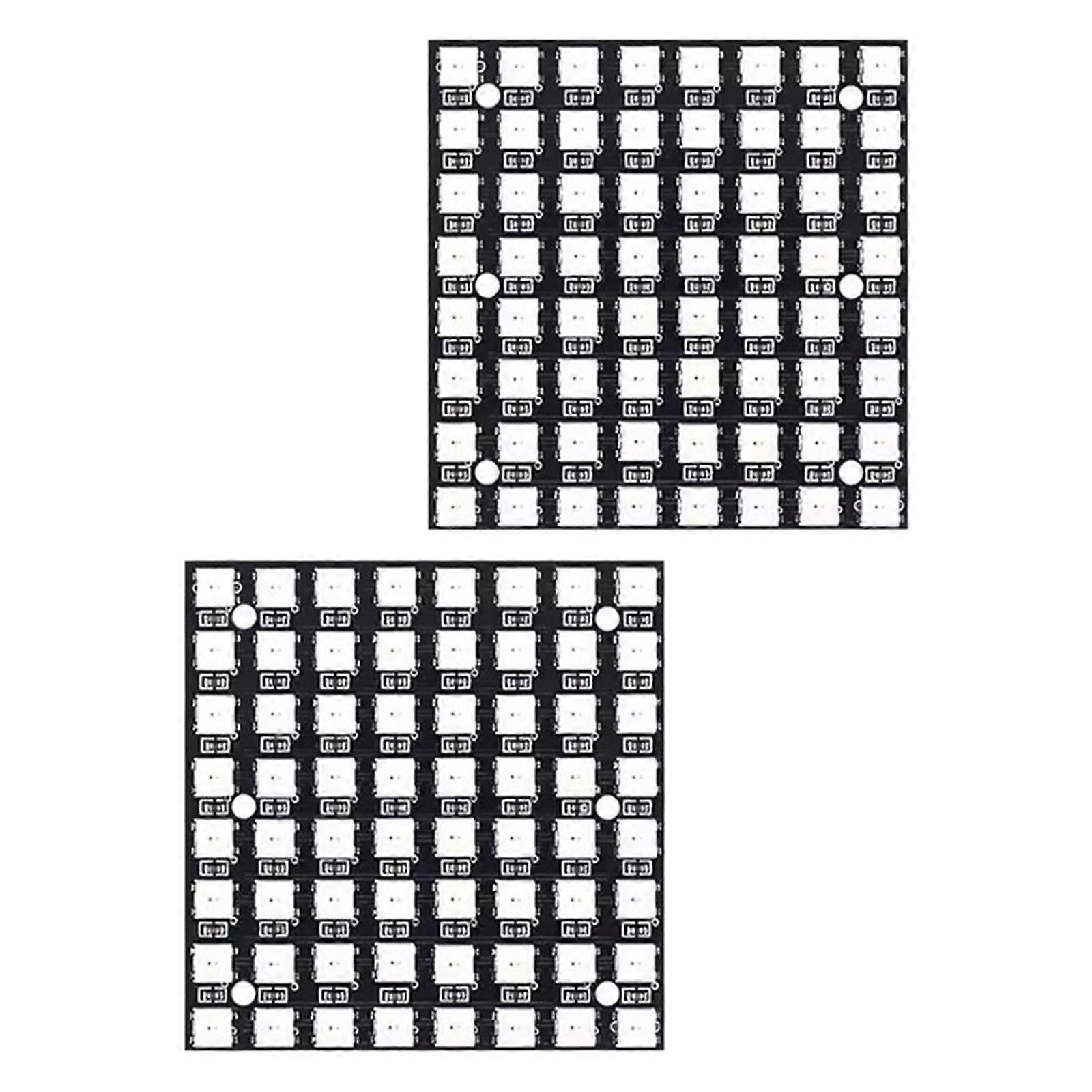 LED Development Board WS2812B 8x8, 64 LED 5V Light Panel for Animated Lighting Effects, Electronics Learning, and Controller Practice Multicolor