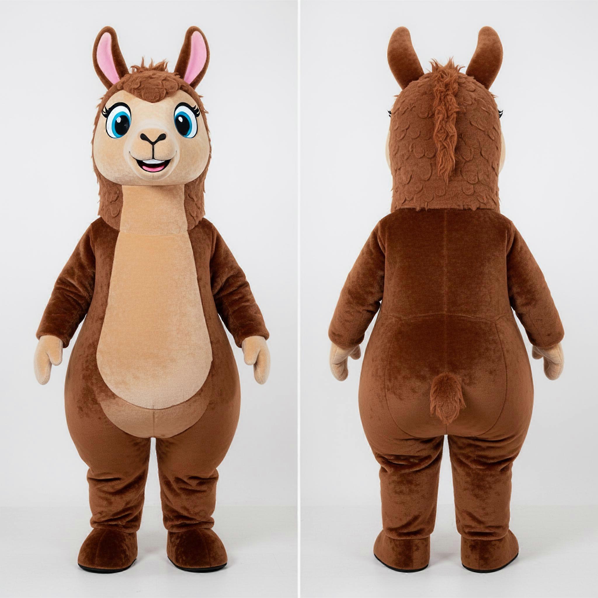 MASTICOT Velvety Brown Cuddly Llama Mascot