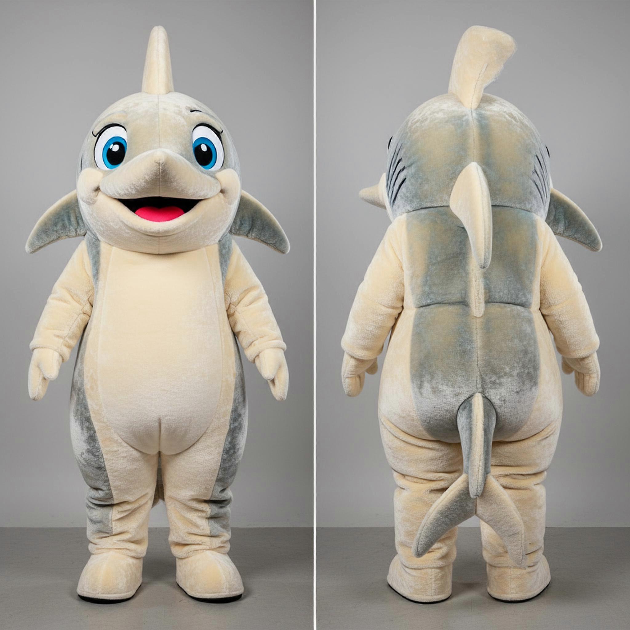 MASTICOT Cream Cartoon Swordfish Mascot