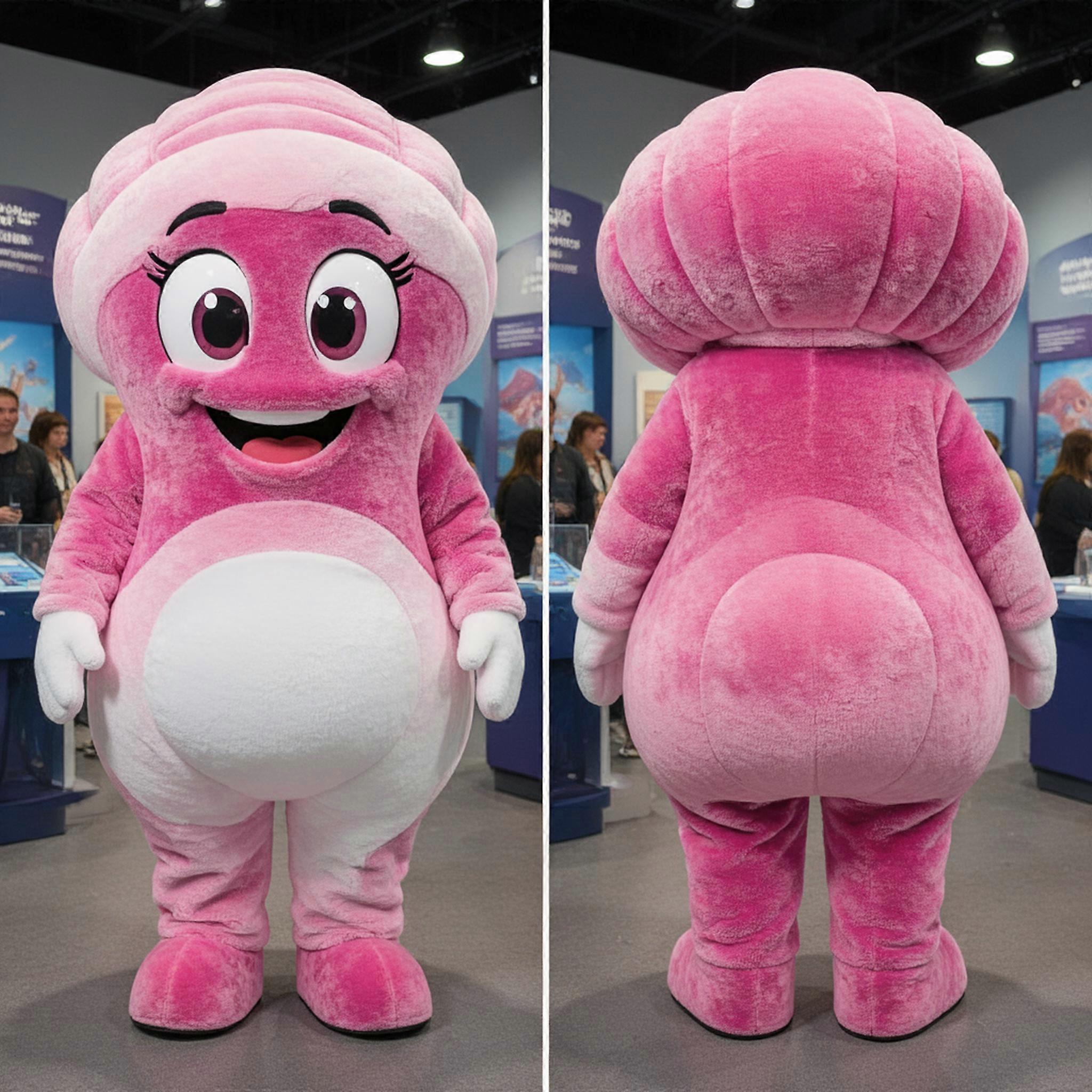 MASTICOT Magenta Plush Clam Chowder Mascot
