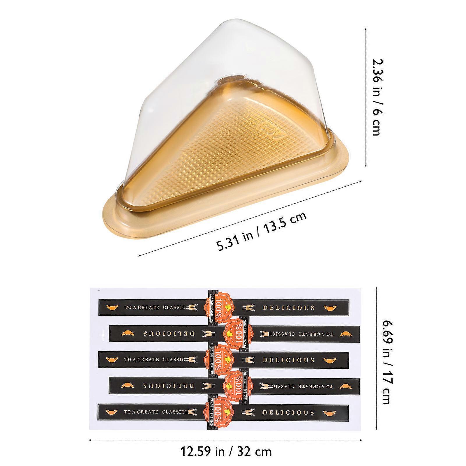 Transparent Cake Box for Storage 50Pcs Triangular PVC Cake Containers