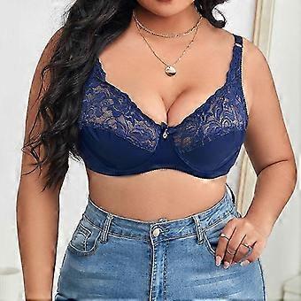 Women's Plus Size Ultra-Thin Transparent Lace Unlined Underwire Bra C D Cup Floral Everyday Wear