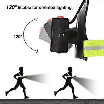 Luz de execução, luz de led recarregável USB, luz de execução com luzes de segurança e faixas de luz, luz do peito para corrida, caminhada, ao ar livre