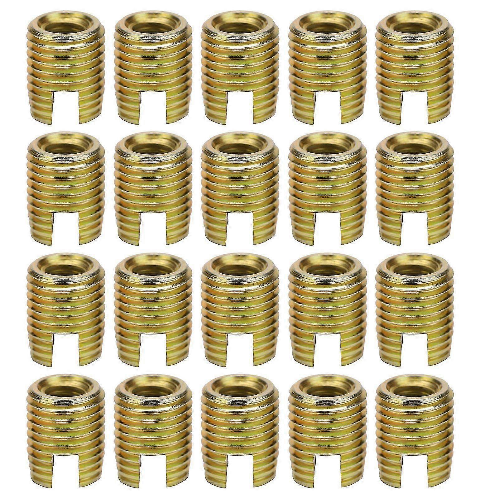 20-Pack 302 Carbon Steel Self-Tapping Thread Insert Accessories, with Inner Thread M8*1.25 and Outer Thread M12*1.5
