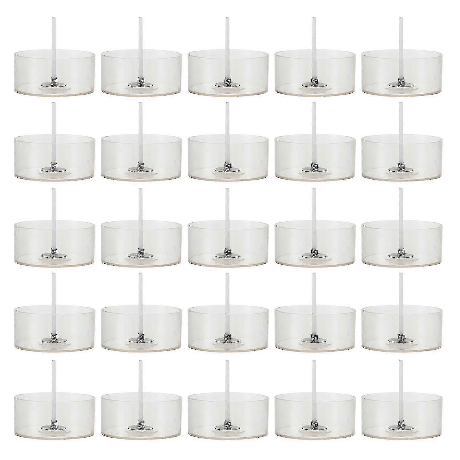 DIY Candle Wick with Plastic Round Tealight Cups compatible with Candle Making Kit 4Sets