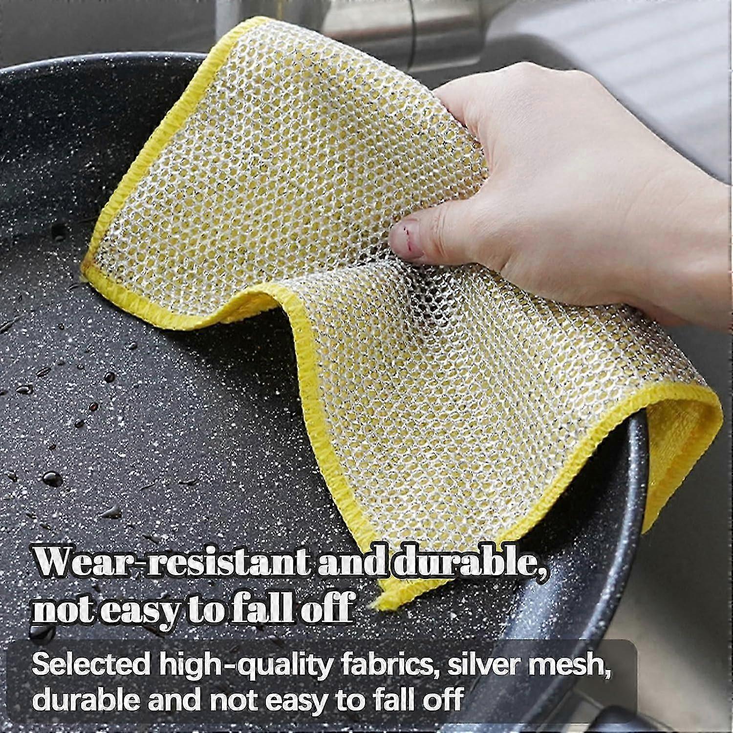 3pcs Double Wire Dish Cloth, Multi-Purpose Wire Cleaning Cloths