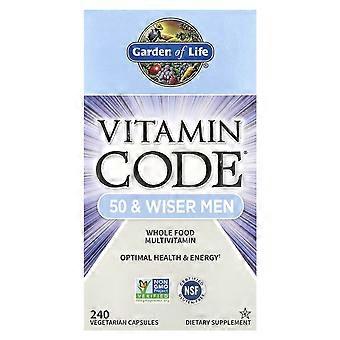 Garden of Life, Vitamin Code®, 50 & Wiser Men, Whole Food Multivitamin, 240 Vegetarian Capsules