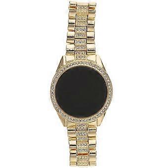 Relógio feminino com strass, relógio digital LED, relógio de pulso feminino compatível com uso diário.