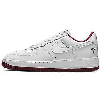 Nike x Kobe Bryant Air Force 1 Abriebfeste, abriebfeste Low-Top-Skateboardschuhe Unisex Weiß Rot IB0018-101