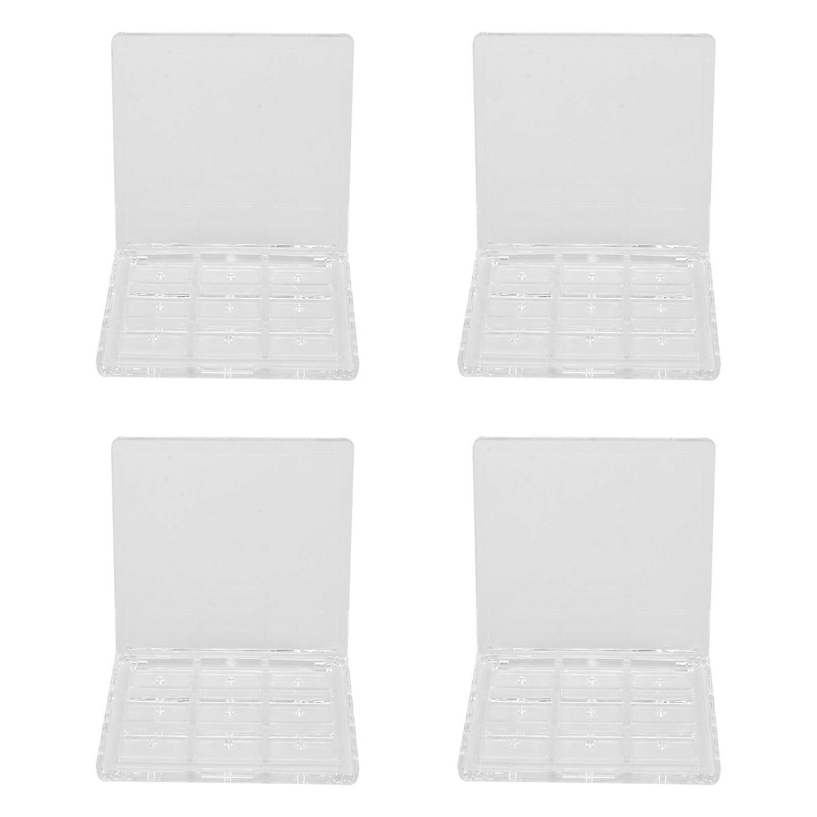 Plastic Eyeshadow Sub Package Box for Storage 4Pcs Transparent Container