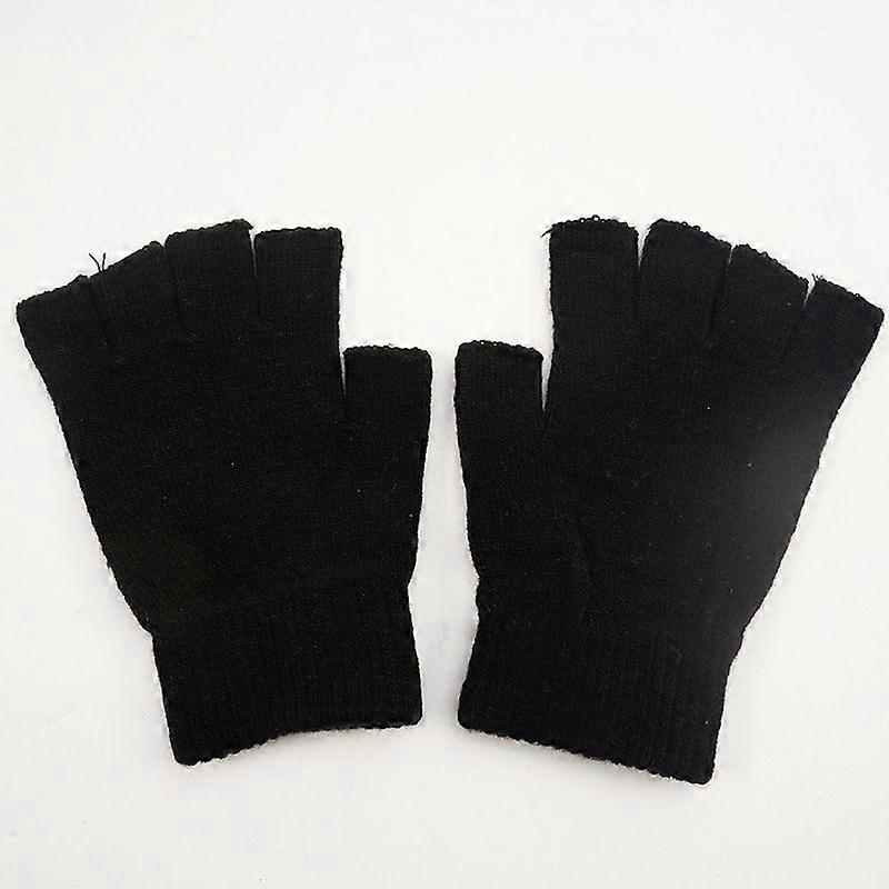 Black Thermal Fingerless Gloves