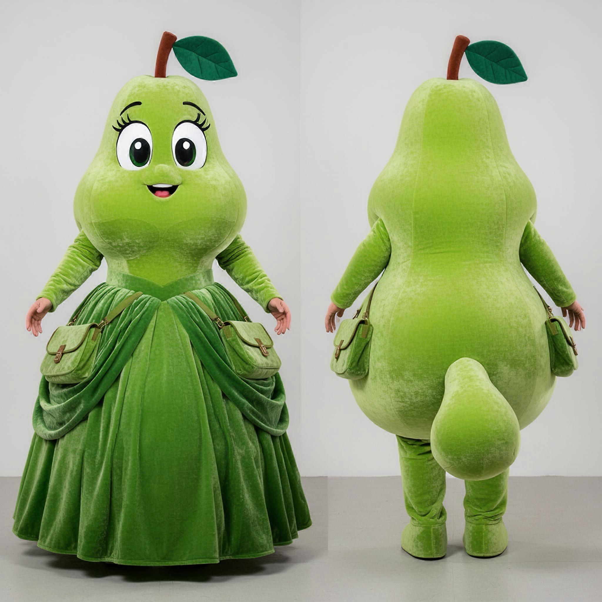 MASTICOT Lime Green Plush Pear Mascot