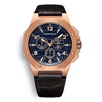 Downtown sport Quartz analoog herenhorloge met koeienhuid armband CO2012-2012R