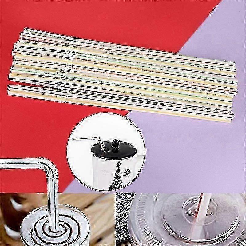500 Multi-Colored Plastic Straws 8" Length Bendable compatible with Parties-Good