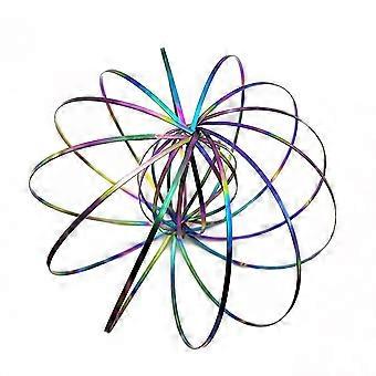 Flow Ring Kinetic Spring Toy 3D Collapsible Design Colorful Dual Pack with Smooth Rolling Motion