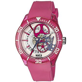 Watx&colors skeleton watch for Women Analog Quartz with Silicone Bracelet REWA1912