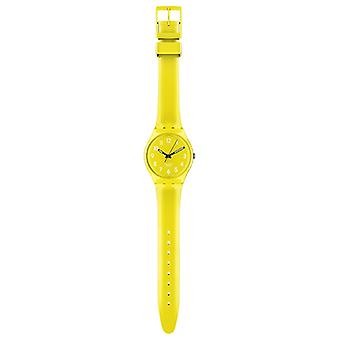 Yellow Swatch Watch Quartz Unisex Analog Quartz Watch with GJ128 Plastic Bracelet