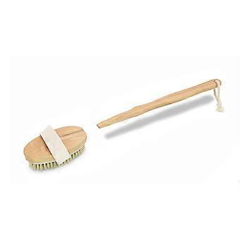 Robuuste houten douchelepel, losneembaar rugmassageapparaat, diep reinigende loofah.