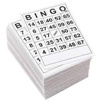 60 Bingospielkarten mit einzigartigen Nummern, Einweg-Partiekarten für Tischspiele.