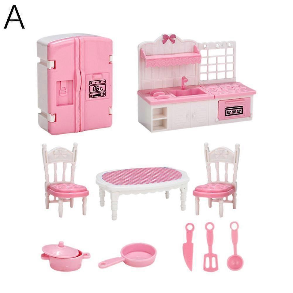 Pink Simulation Playhouse Kitchen Bathroom