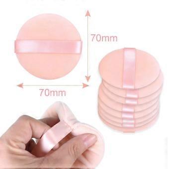 8 Pack Powder Puff Sponge Powder Puff Washable Sponge Powder Puff Ultra Soft Round Velor Smooth Apply Puff with Ribbon Band Handle, for Body Powder Lo