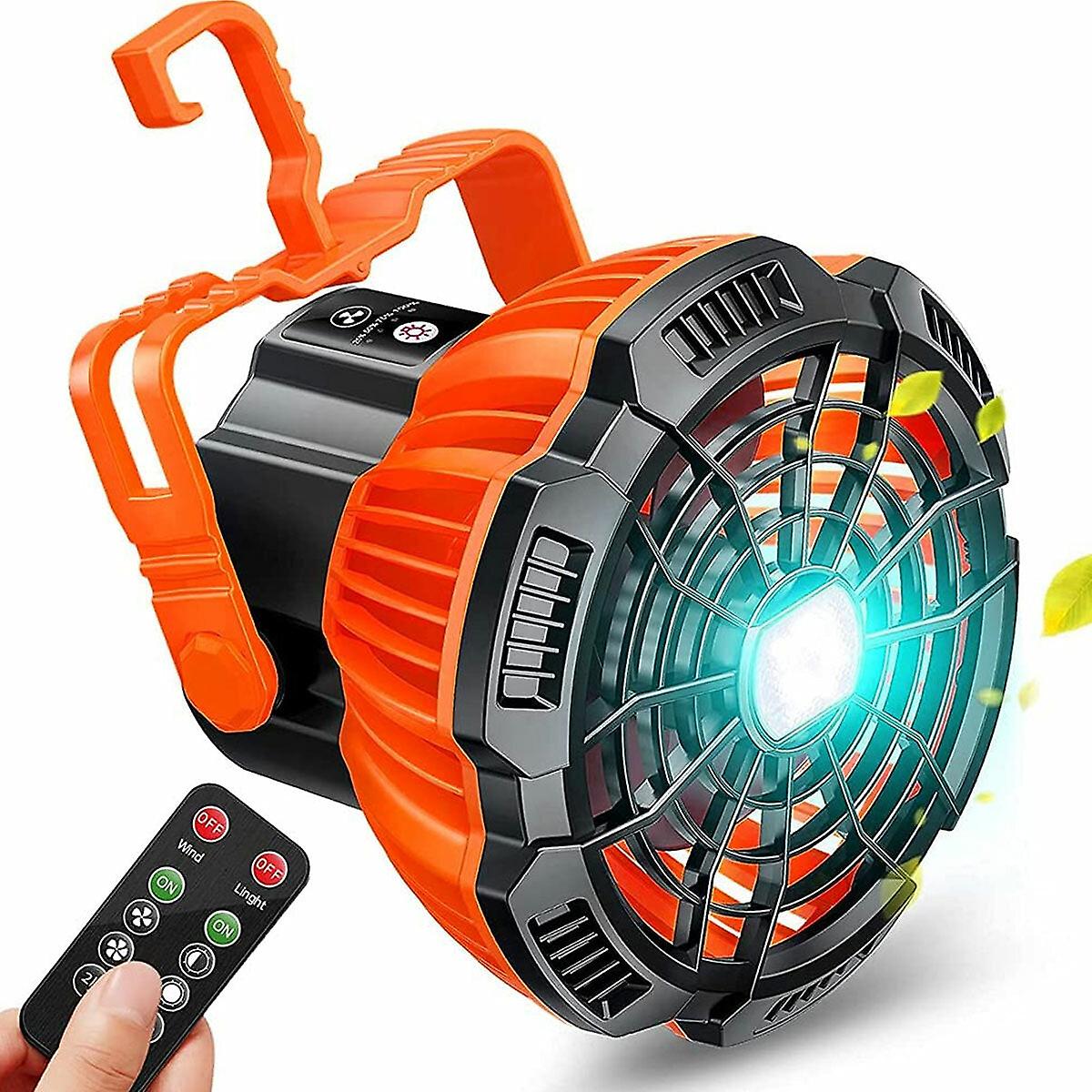 Portable Tent Fan Led Light Lamp With Remote Usb Rechargeable Hanging Camping Lantern