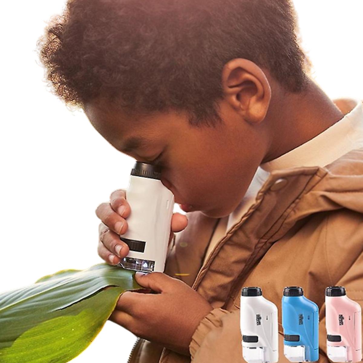 Handheld Microscope Kit Lab Led Light 60x 120x Biological Science Educational Toys For Kids