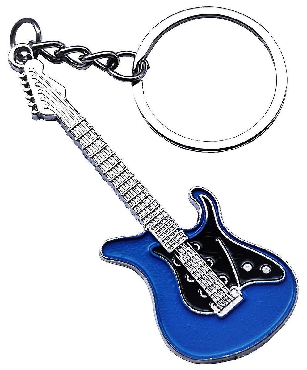 Bassin and Brown Guitar Key Ring - Blue/Black/Silver