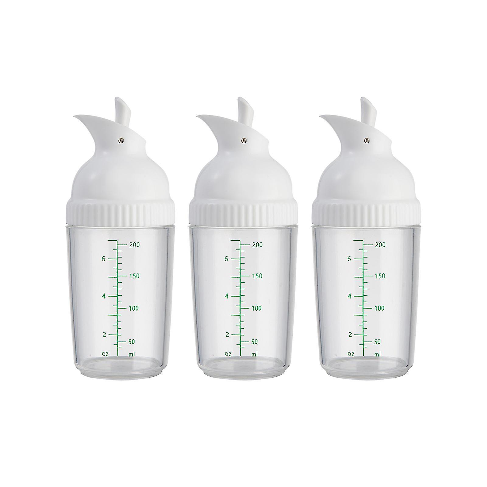 3pcs Plastic Bottle Kitchen Tool Outdoor Sauce 200ml Mixer Salad Dressing Shaker