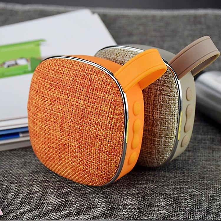X25new Cloth Texture Square Portable Mini Bluetooth Speaker Orange