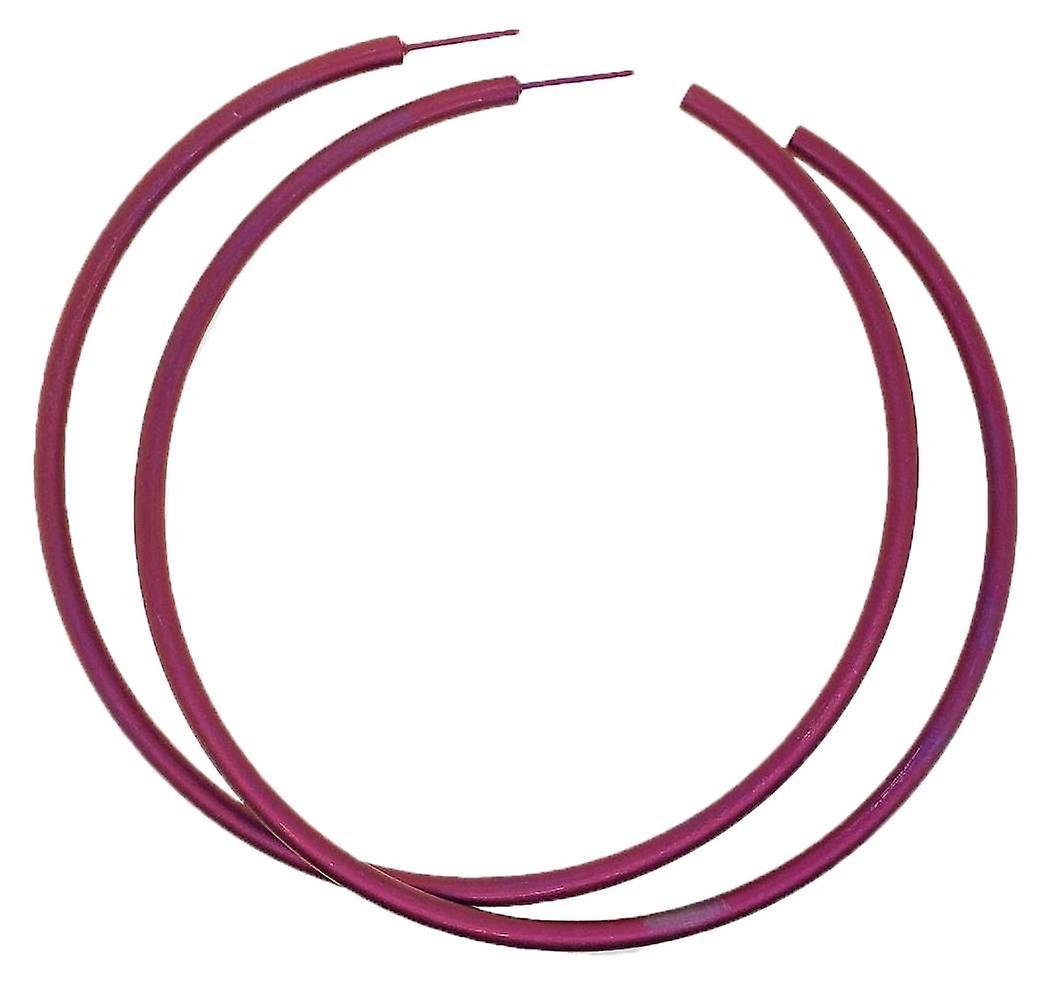 Ti2 Titanium Extra Large Round Hoop Earrings - Brown