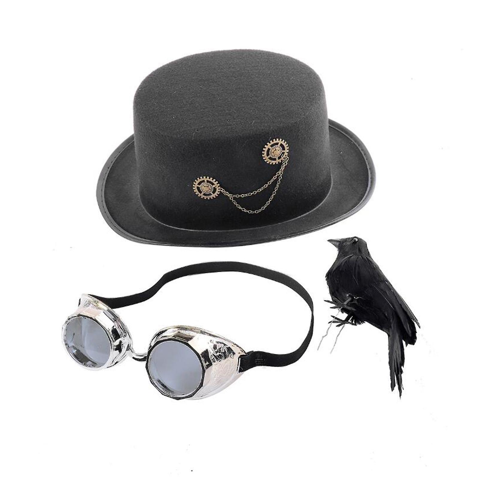 Sombrero victoriano steampunk con gafas de Rubie's