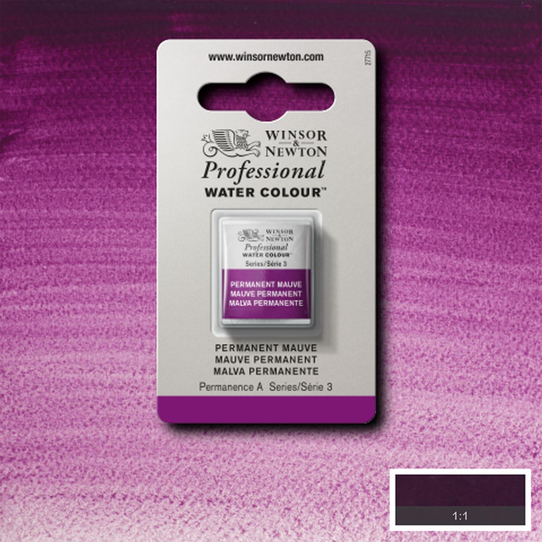 Winsor & Newton Professional Water Colour Half Pan - Permanent Mauve
