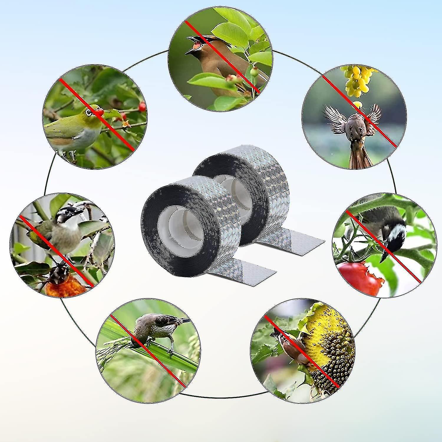 Wabjtam Bird Repellent Tape Set Of 2 Tapes X 80m X 4.8cm Scarecrow