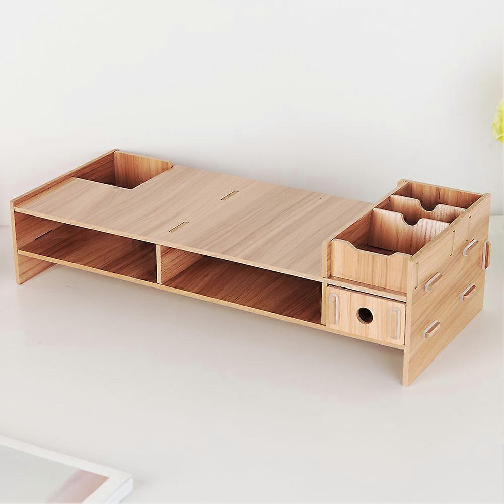 Laptop PC Monitor Stand Computer Screen Support Desktop Organizer Sturdy Modern Office Desk Rack Shelf,19.29" L