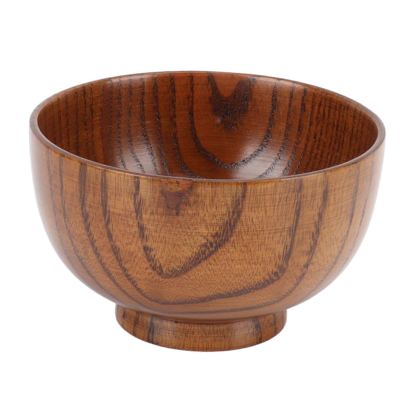 Handmade Wood Bowl Japanese Wood Bowl Serving Tableware for Noodles Rice Soup Dip Salad