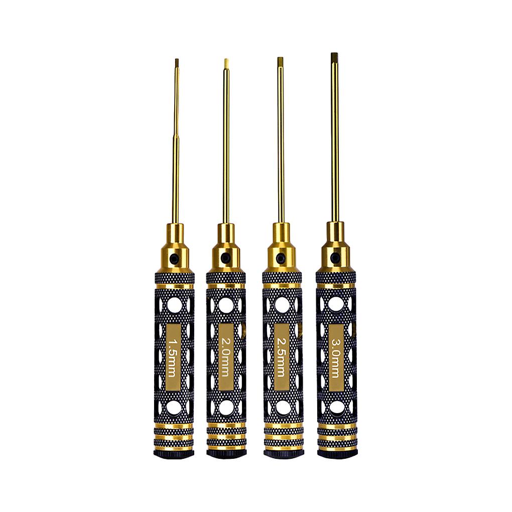 RC Hex Driver Set Black Gold Titanium Hollow Handle RC Hex Driver Set Titanium For Long-Lasting
