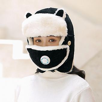 Hat Face Mask Two-Piece Set With Breathing Valve Warm Soft For Winter Ski Outdoor Sports