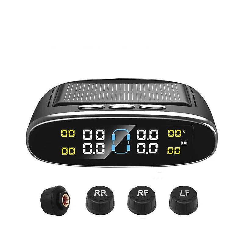 Tire Pressure Monitor System Solar Tire Pressure Monitoring Usb Charging For 4-wheel Car