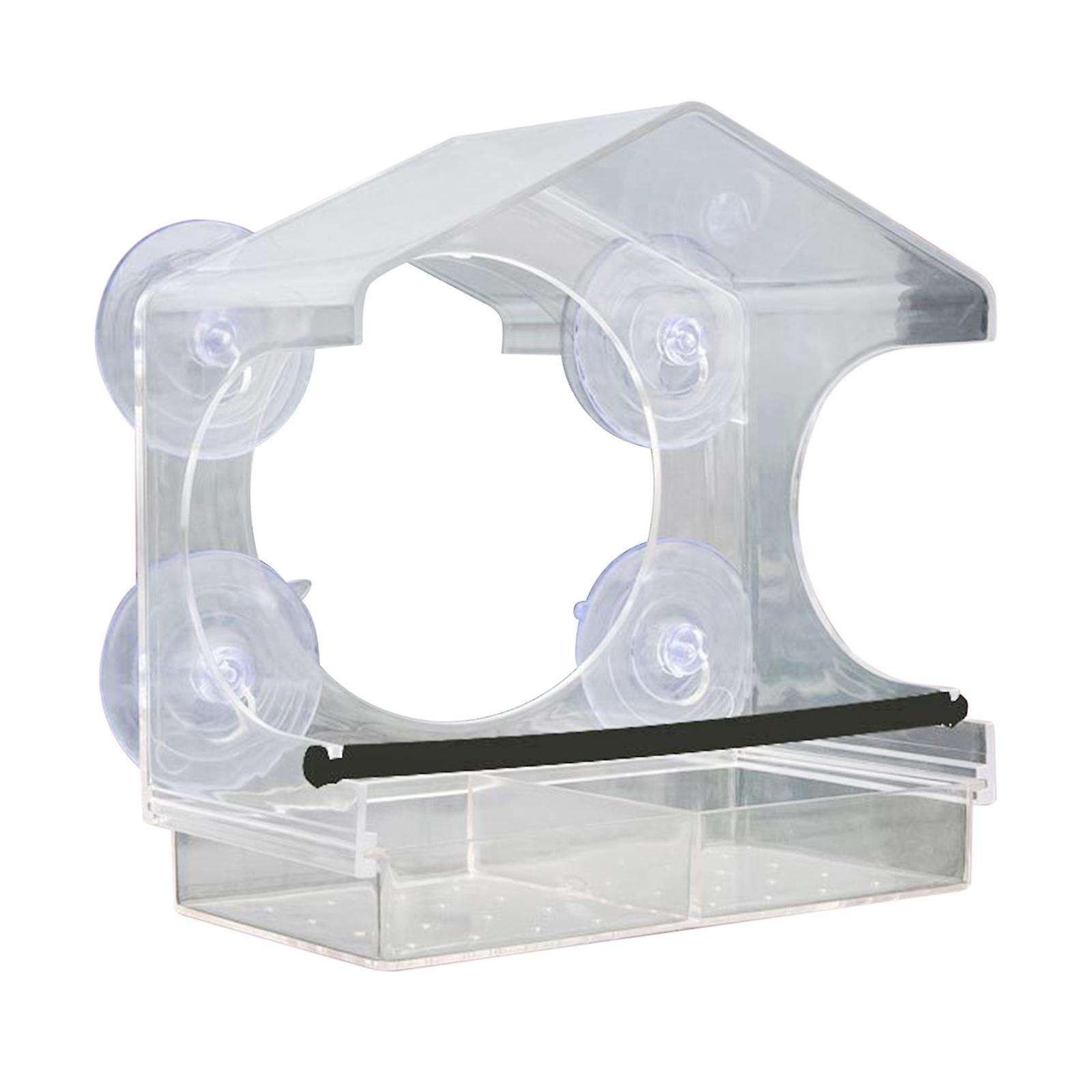 Clear Birdfeeder Removable Sliding Tray with Suction Cup for Wild Birds