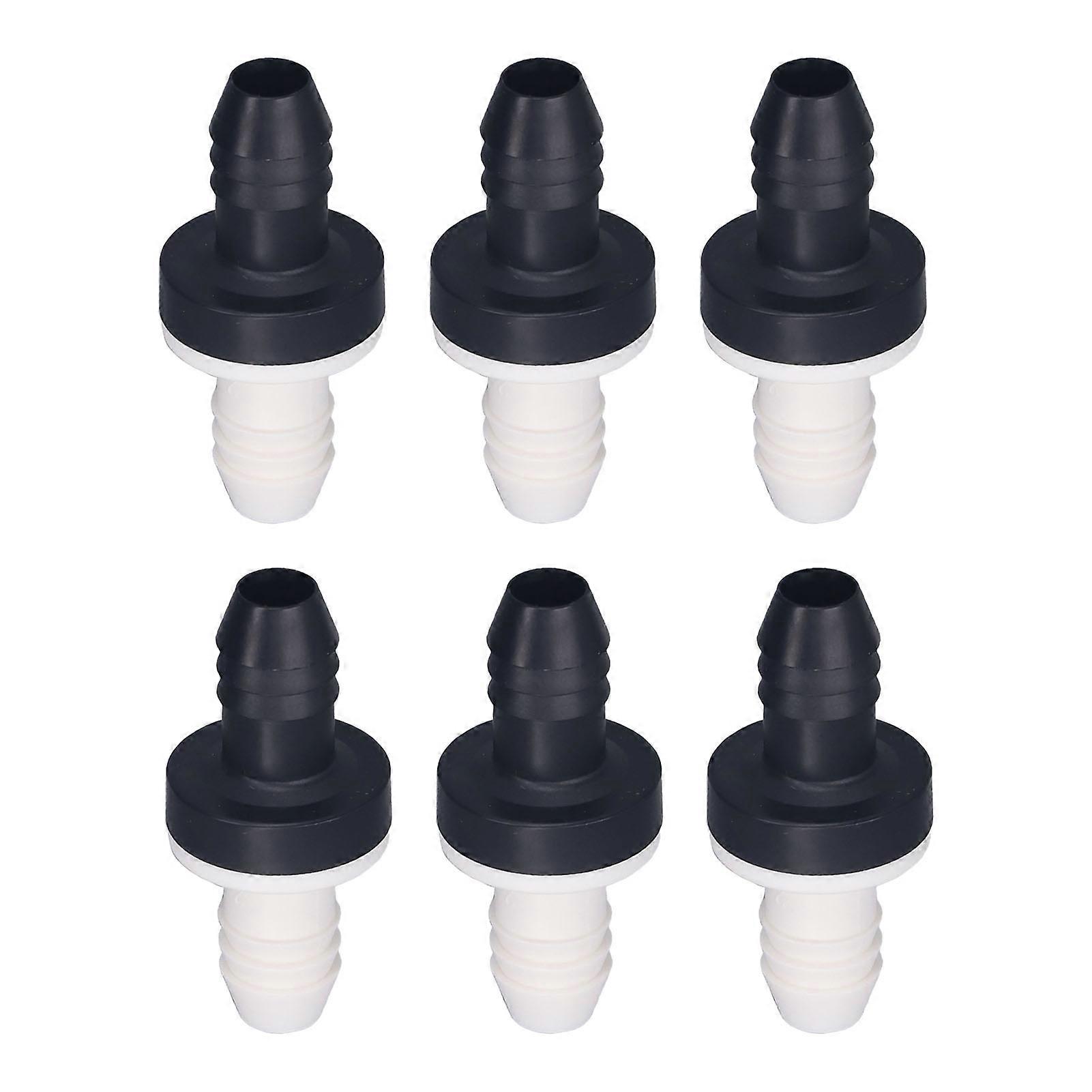 6 Pcs Plastic Check Valve, 1 Way, for Liquid and Gas, Interface Diameter 3/8" (10mm), ABS Shell CDBS6, Silicone Rubber Diaphragm