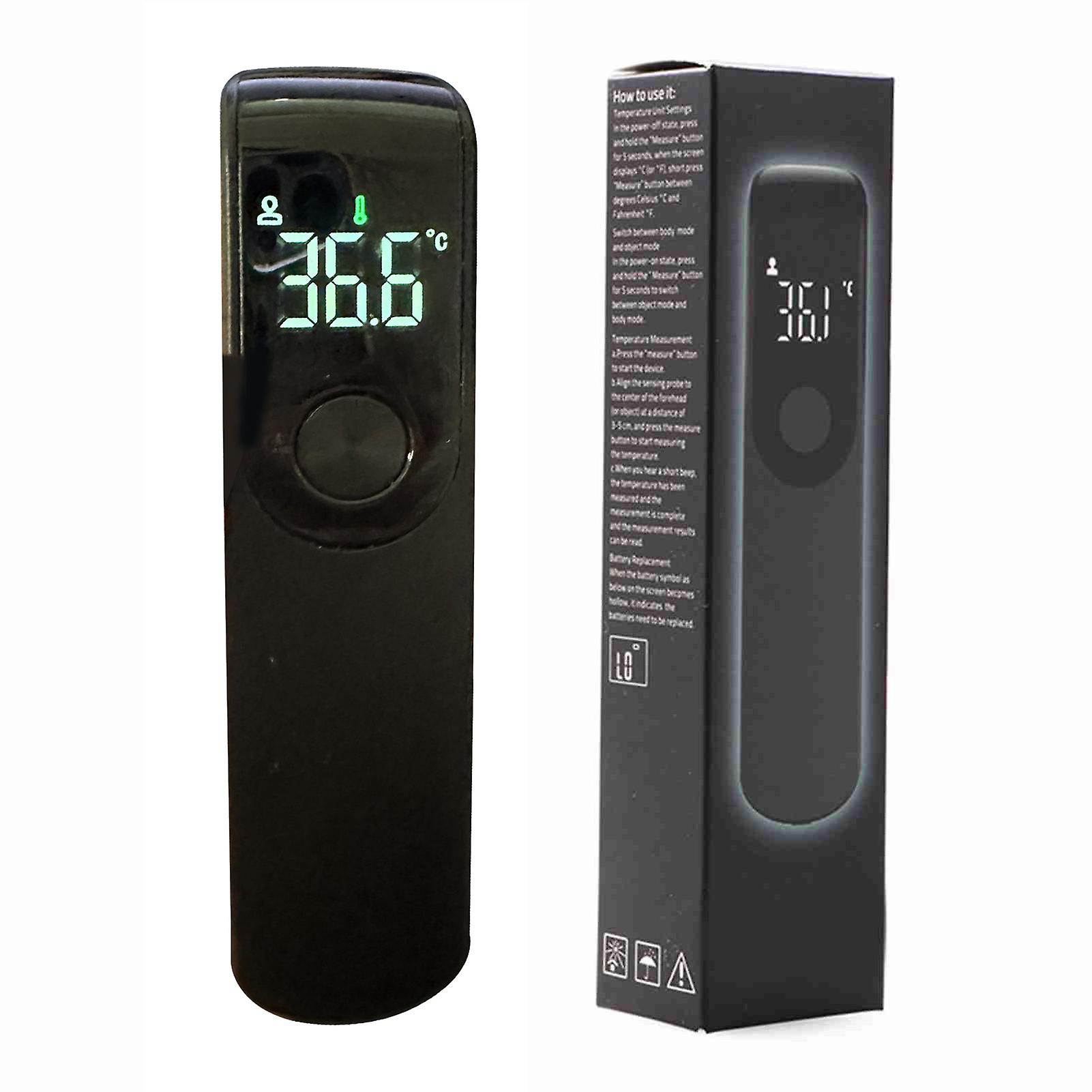 Stirnthermometer Schwarzes Mini-tragbares kontaktloses Infrarot-Handthermometer für zu Hause