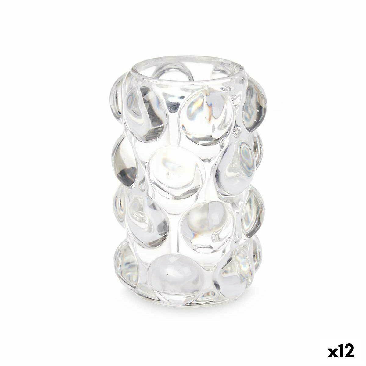 Candle Bowl Gift Decor Clear Crystal 8.4 x 12.5 x 8.4 cm Microspheres (12 pieces)