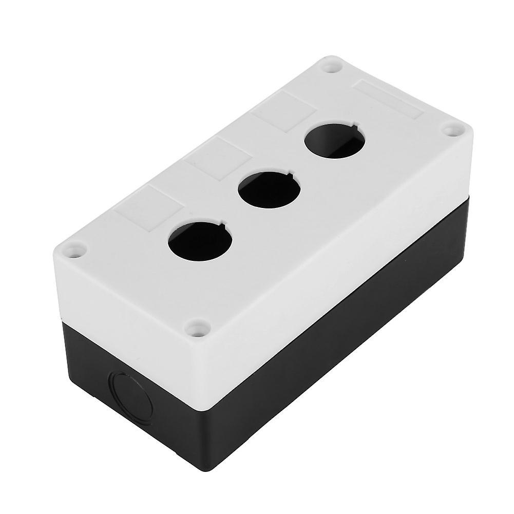 BX3 22mm Three Hole Push Button Switch Control Protective Box Case Waterproof (White)