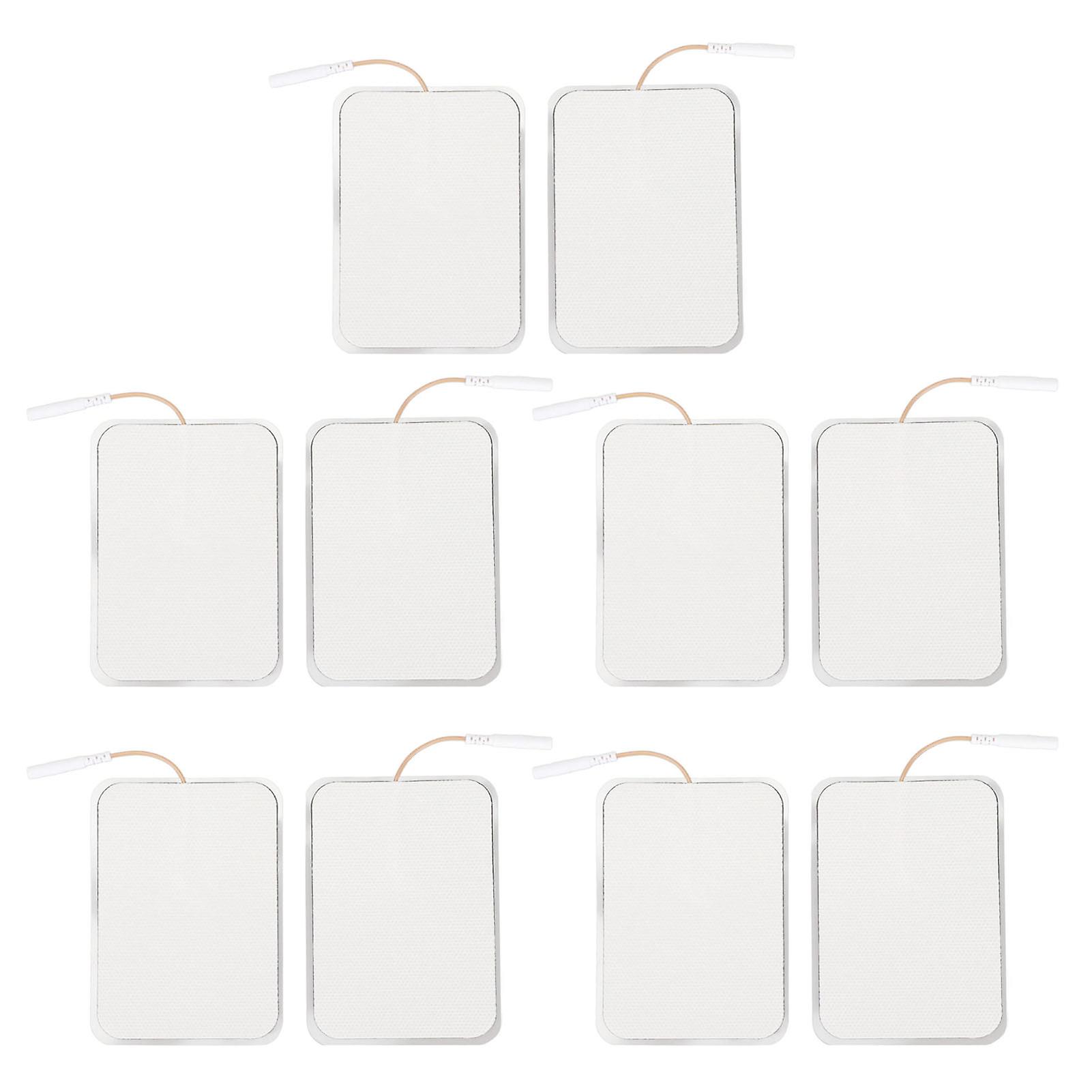10Pcs 7x10cm Electrode Patches Reusable TENS Unit Replacement Pads Sticky Hydrogel for Electrotherapy Aperture 2.5mm/0.098in