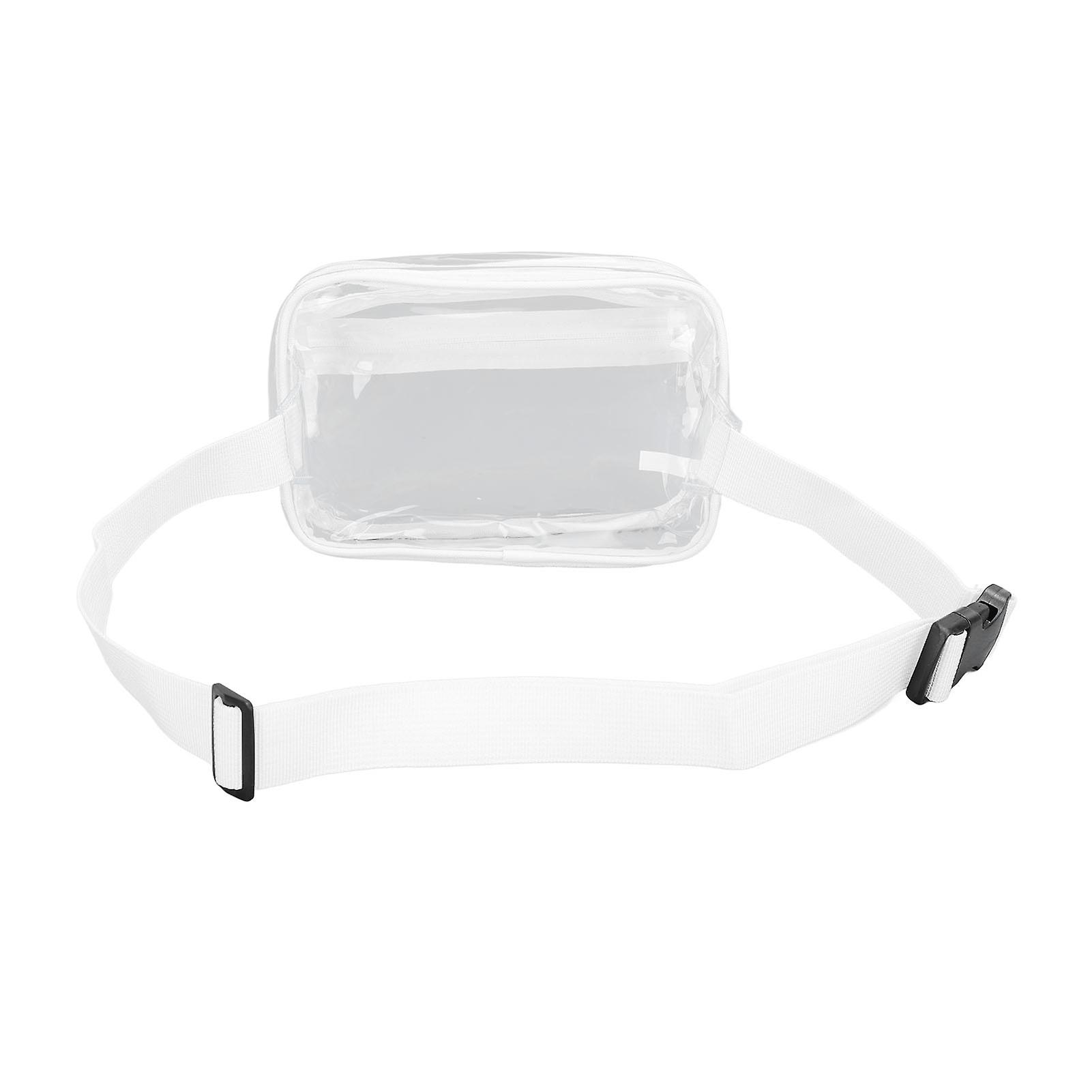 Borsa a tracolla trasparente Cinghia regolabile impermeabile di grande capacità Marsupio toracico in PVC trasparente per viaggi sportivi Bianco 