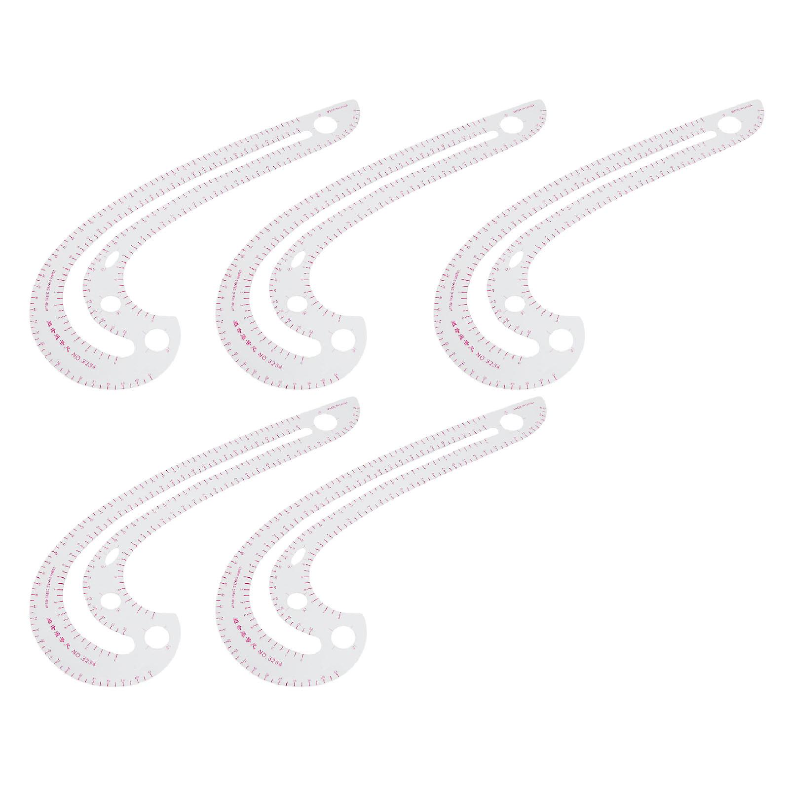 3234 Curve Ruler Transparent High Accuracy Pattern Rulers for Clothes Design Drawing Sewing 5pcs