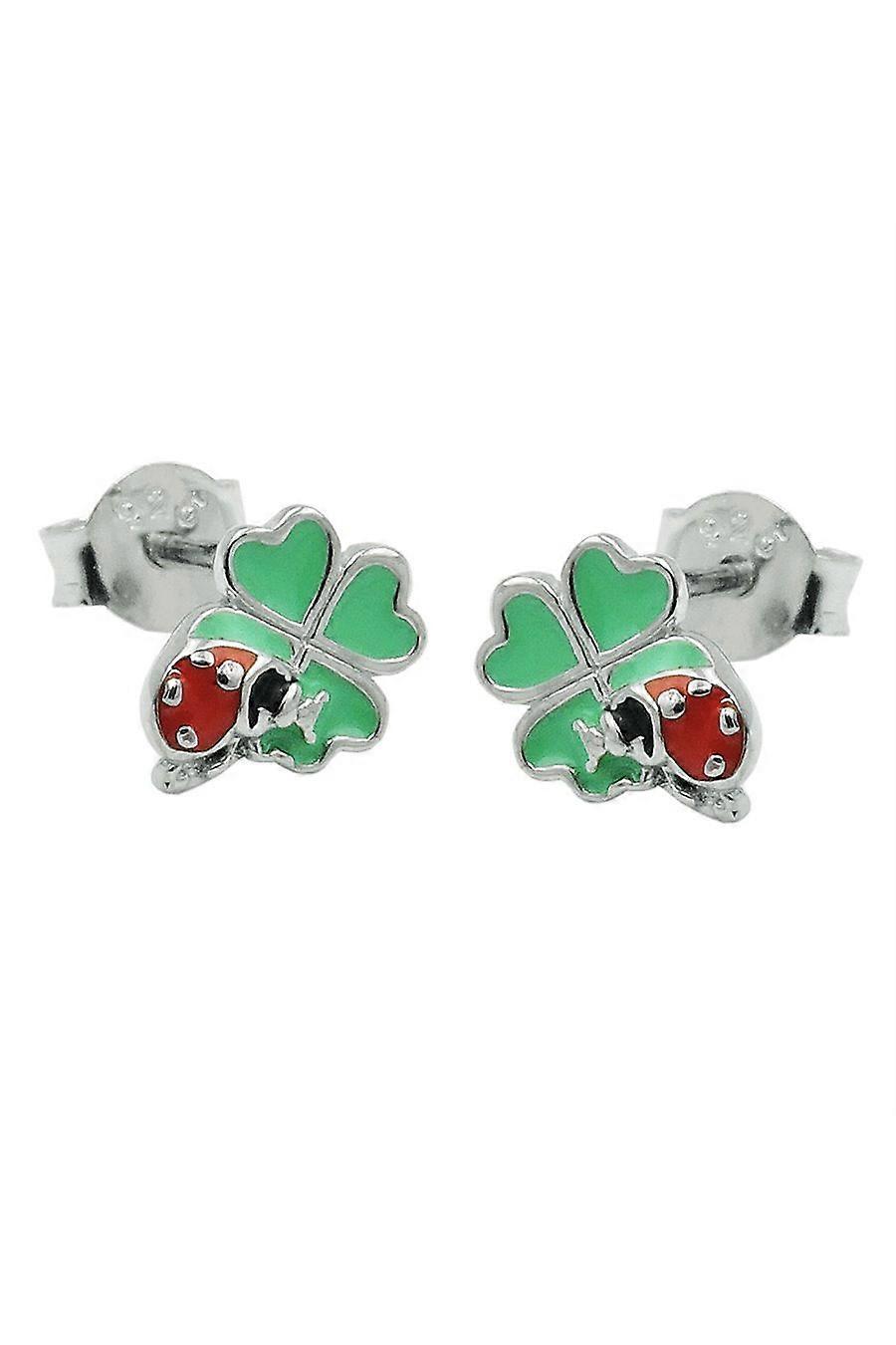 Earrings Clover Leaf Beetle Silver 925 - Gl93864