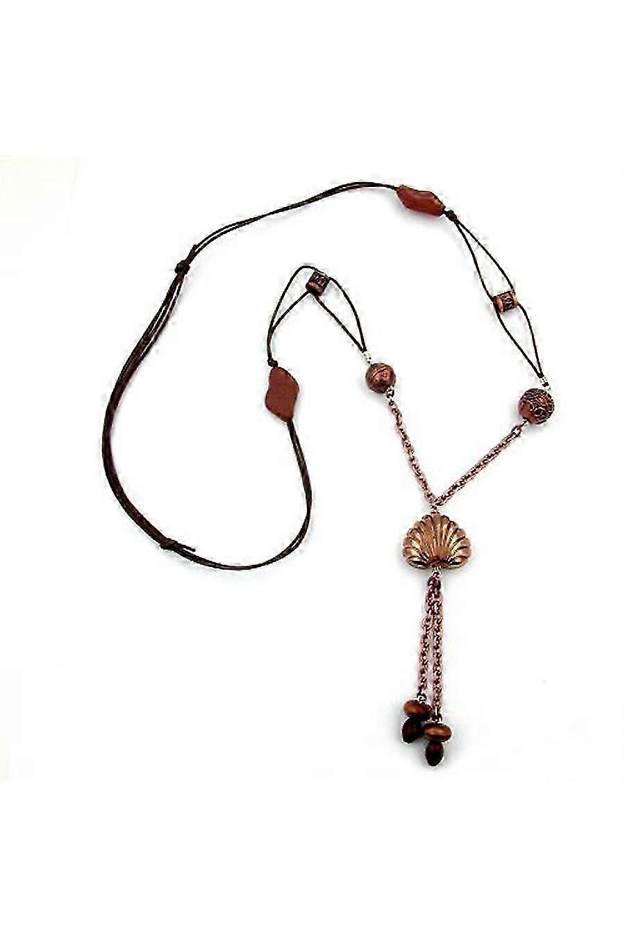 Necklace Seashell Bead Copper/ Brown Colours - Gl00193